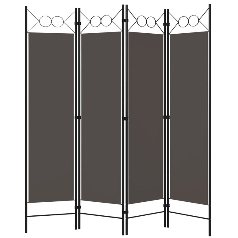 Tati 457.2cm H Folding Room Divider, Anthracite, 4