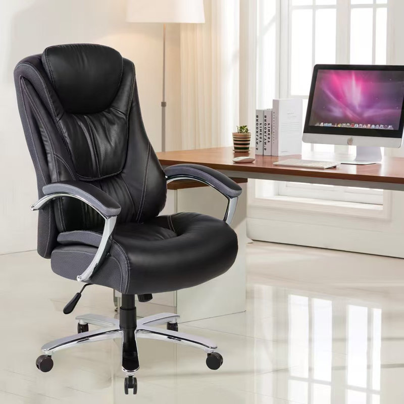 Chaise de bureau en polyuréthane à haut dossier et hauteur réglable: 9373H-PU