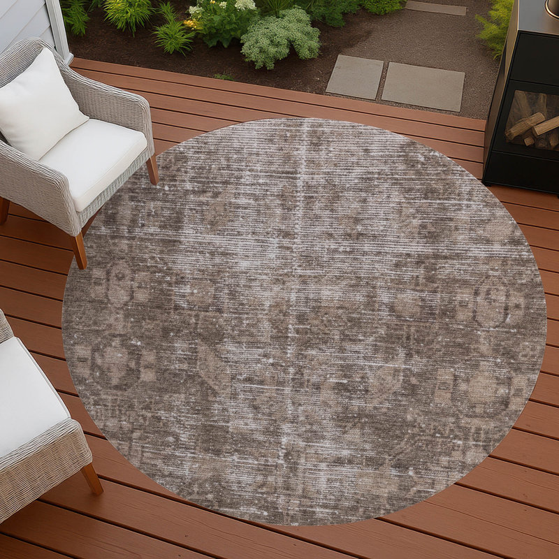 Tapis intérieur / extérieur brun Delaura, 2 pi 6 po x 3 pi 10 po