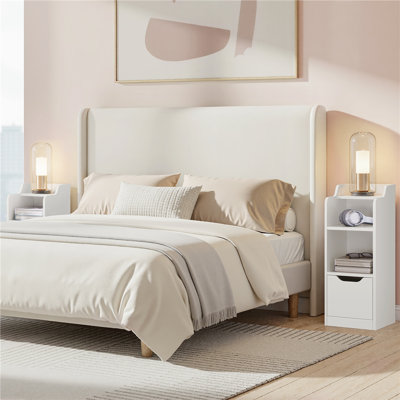 25cm W Manufactured Wood Bedside Table