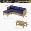 Outdoor Wicker Patio Conversation Furniture Set With Acacia Wood Coffee Table-658651825-658651827