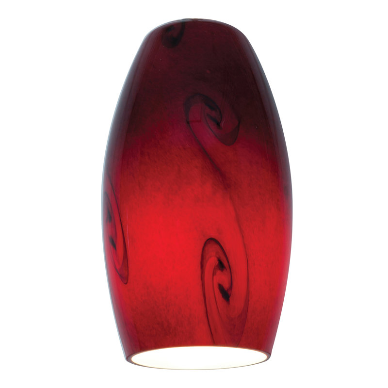 Abat-jour suspendu en verre Baur H 8 po (à visser), Ciel rouge