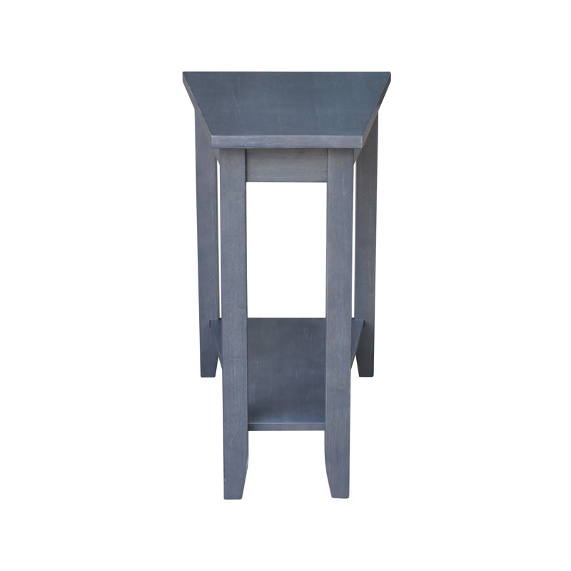 Attar Solid Wood Wedge End Table, Heather Gray-Antique Washed