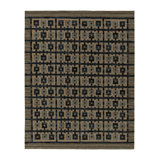 Rug & Kilim’S Scandinavian Rug In Blue And Beige-Brown Geometric Pattern