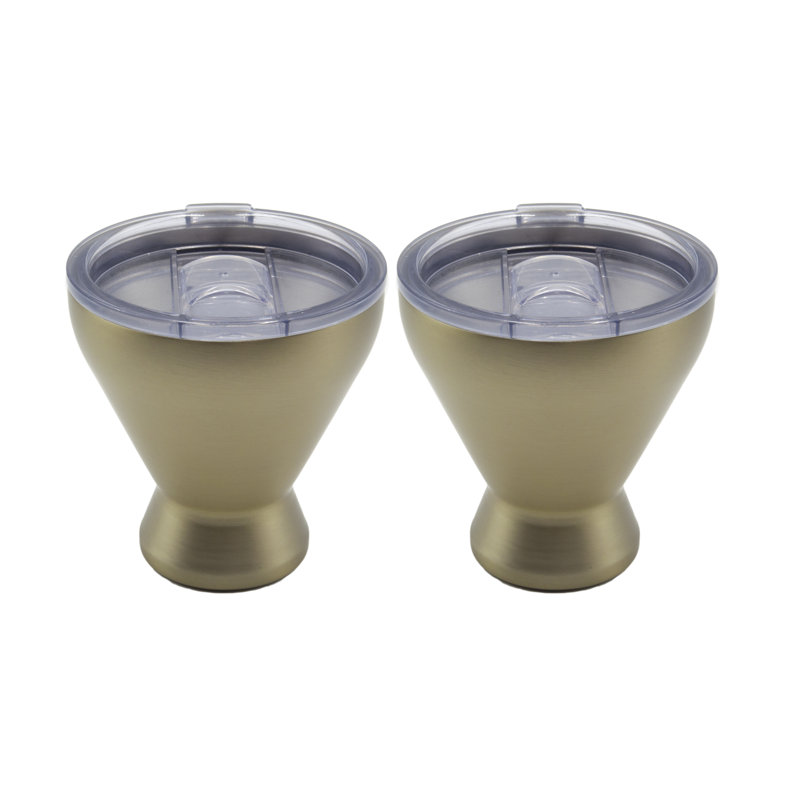 Gold Stainless Steel Insulated Cocktail Tumblers Set of 2