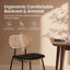 Modern Rattan Dining Chairs Upholstered Faux Leather Dining Room Chairs with Rattan Backrests and Metal Legs Armless Kitchen Chairs for Dining Room-1403943935-1574143915