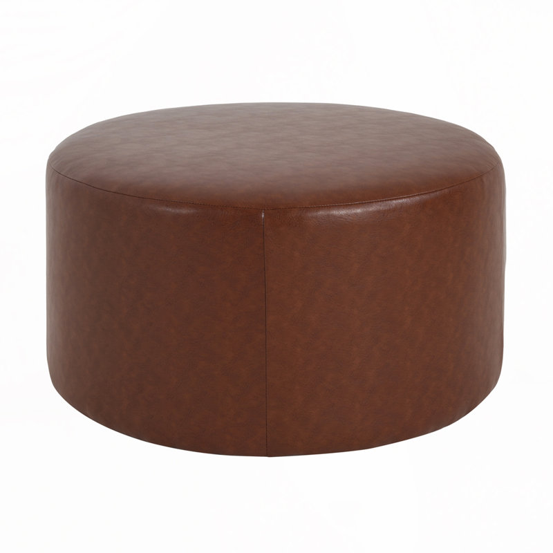 Round Ottoman, Light Brown