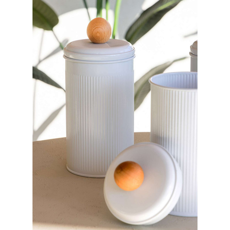 Durable Storage Box Set (3 Pieces), White, 3.9 x 3.9 x 8.7 inches | 100% Galvanized Steel, Rust-Resistant | Ideal for Organizing Home & Office, Space-Saving Design, Easy to Clean, Not Dishwasher or Microwave Safe