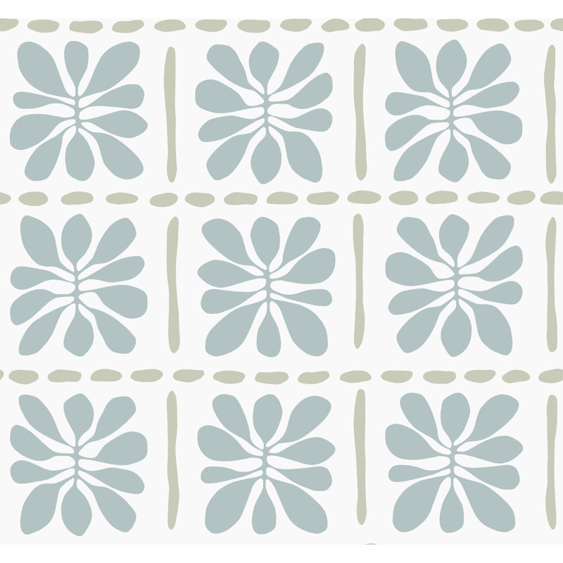Papier peint minéral Mimosa Fleur, Bleu