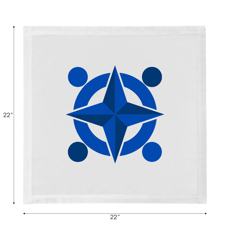 Constellations Compass Hemstitch 22" Linen/Cotton Napkin
