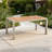 6-person Outdoor Patio Dining Table, Aluminum Frame With Teak Table Top