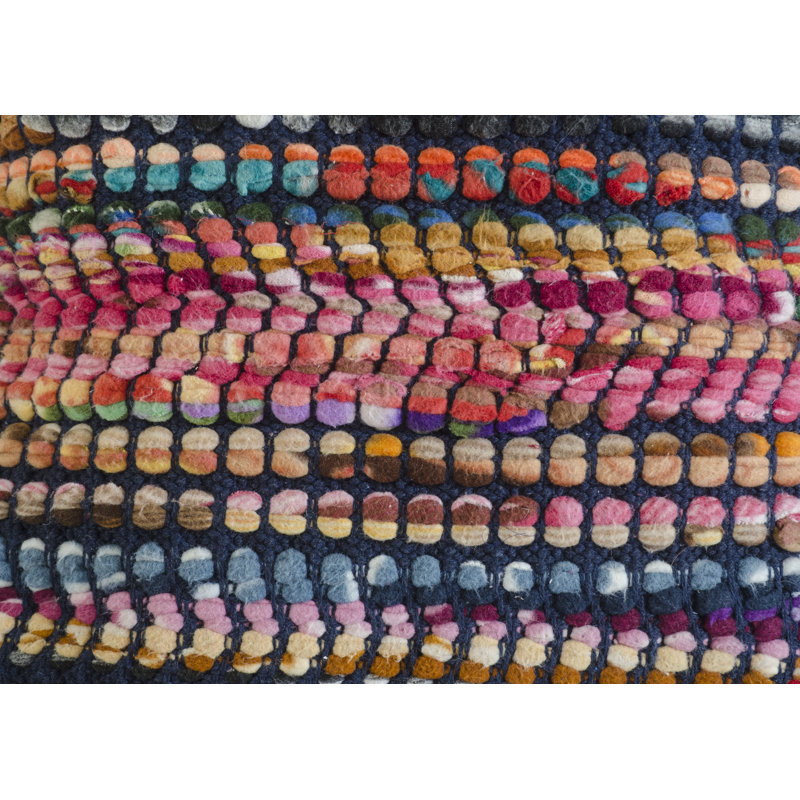 Housse de coussin à rayures multicolore faite à la main Kennamer, polyester