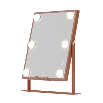 Miroir de maquillage Hollywood à trois tons avec haut-parleurs Bluetooth et 6 ampoules DEL intégrées de longue durée