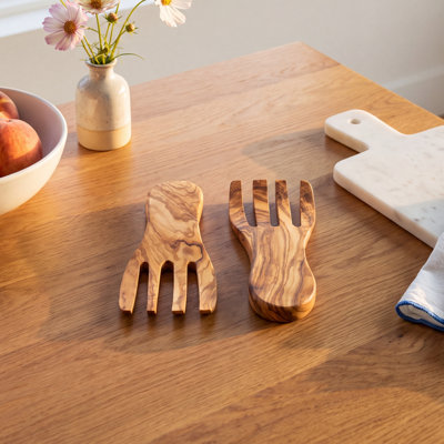 Olive Wood Salad Tongs