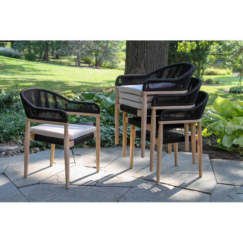 Posey 5-Piece Dining Set with Removable Cushions, Black
