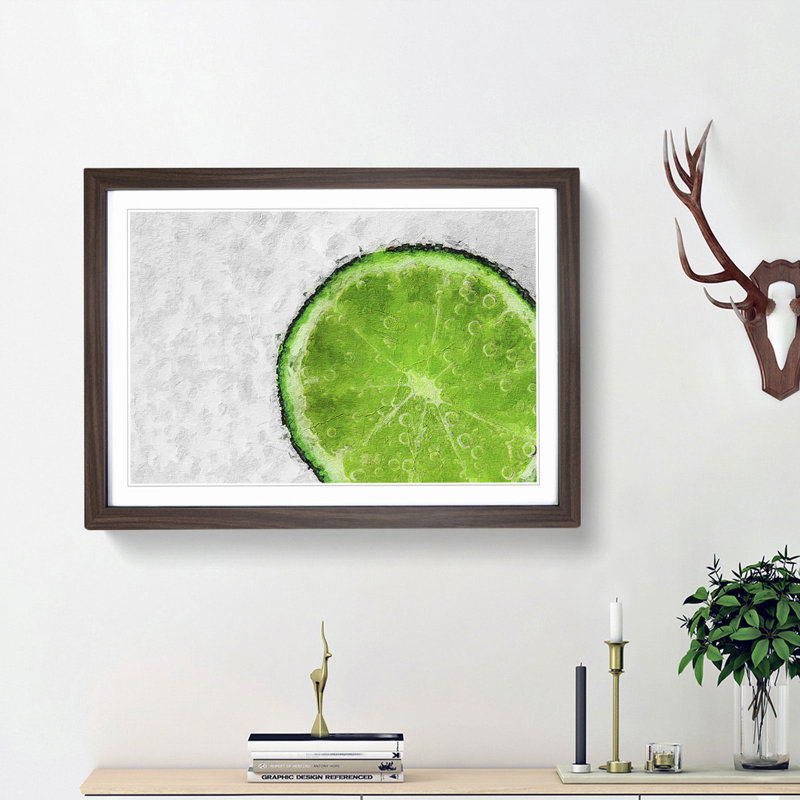 Slice of Line - Picture Frame Painting Print, Walnut Framed, 48cm H x 65cm W x 2cm D