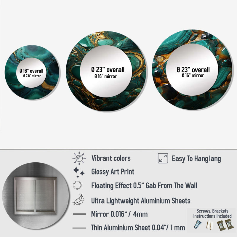 Ayako Metal Round Mirror