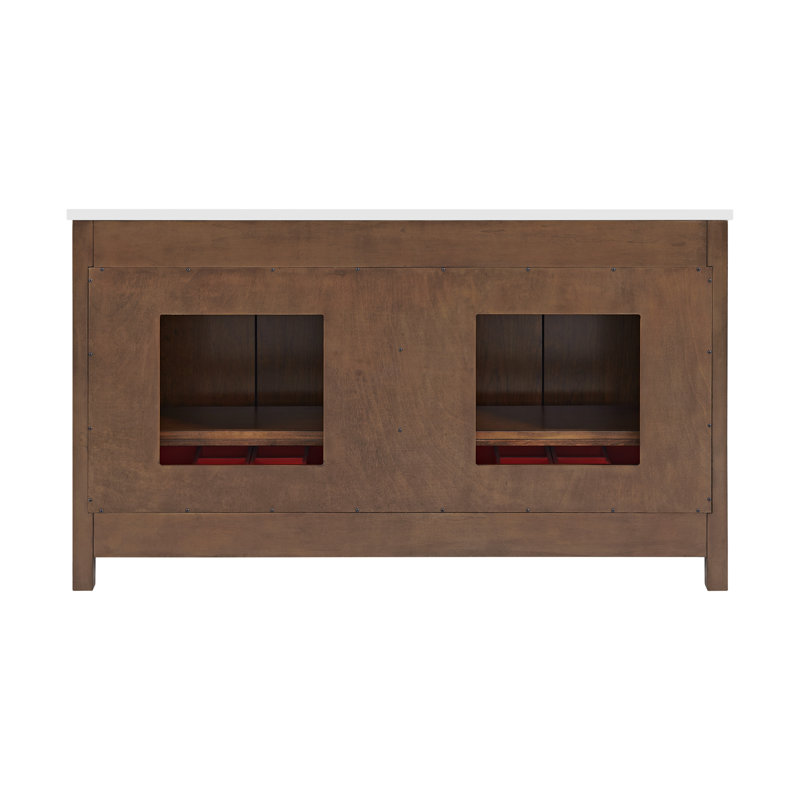 Through Lines 60" Double Bathroom Vanity, Brown