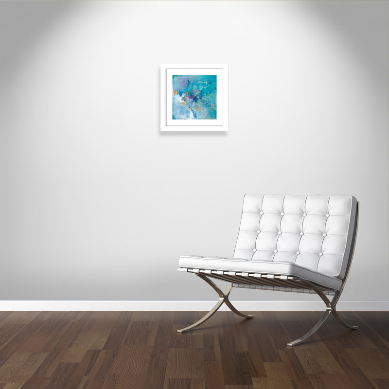 Golden Edge II - Peinture, H 18,5 po x l 18,5 po x P 1,25 po, Papier encadré blanc, Blanc