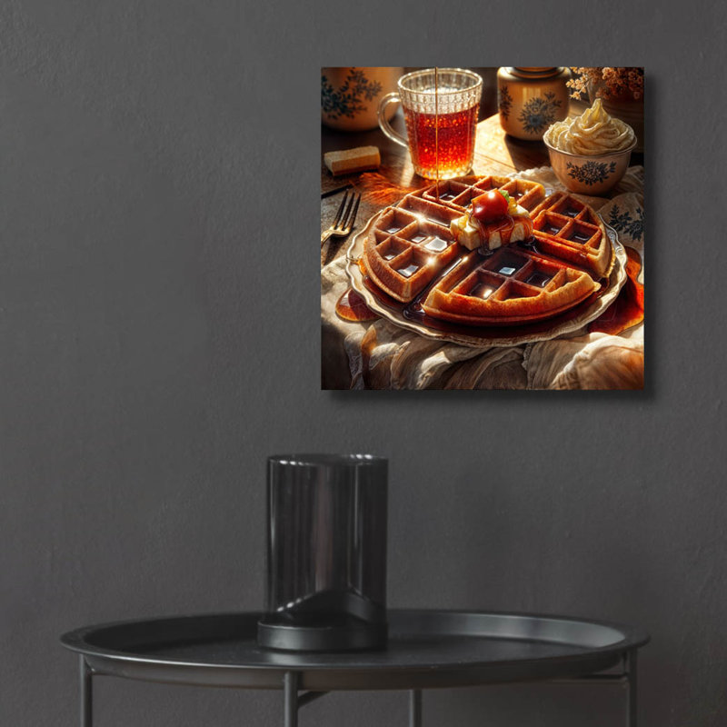  «Pancakes For Breakfast» par Rey Klimt, art mural en verre acrylique, 12 po x 12 po