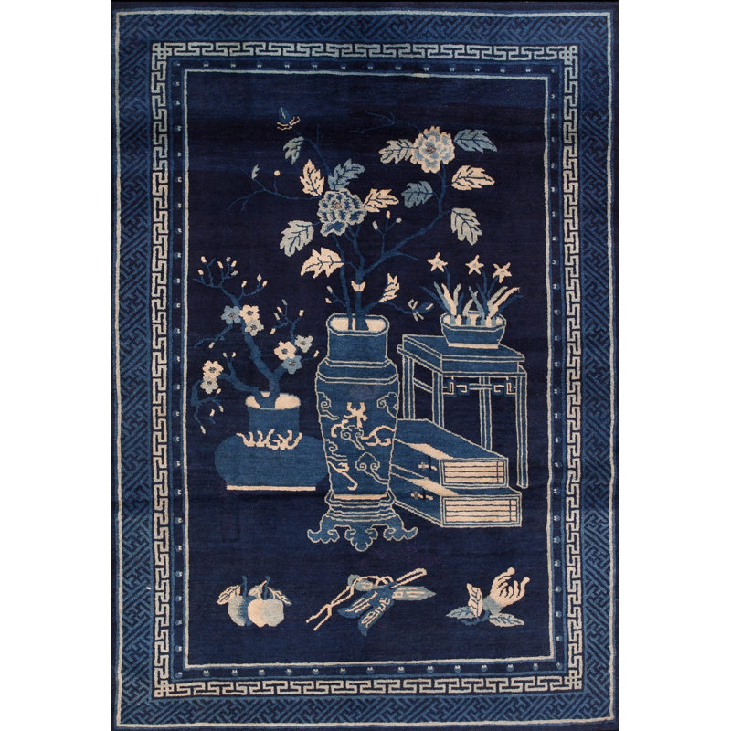 Antique Chinese - Baotou Blue 1920s Rug