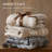 Alberta Ivory Stripe Cotton Blend Jacquard Soft King Blanket-121388910-121388911