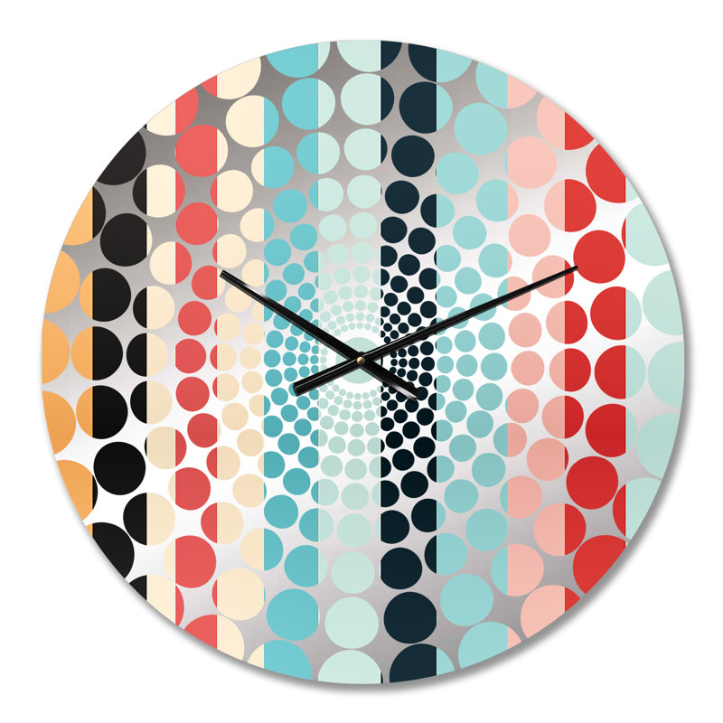 Horloge murale à rayures bleues et rouges Adventure, Médium