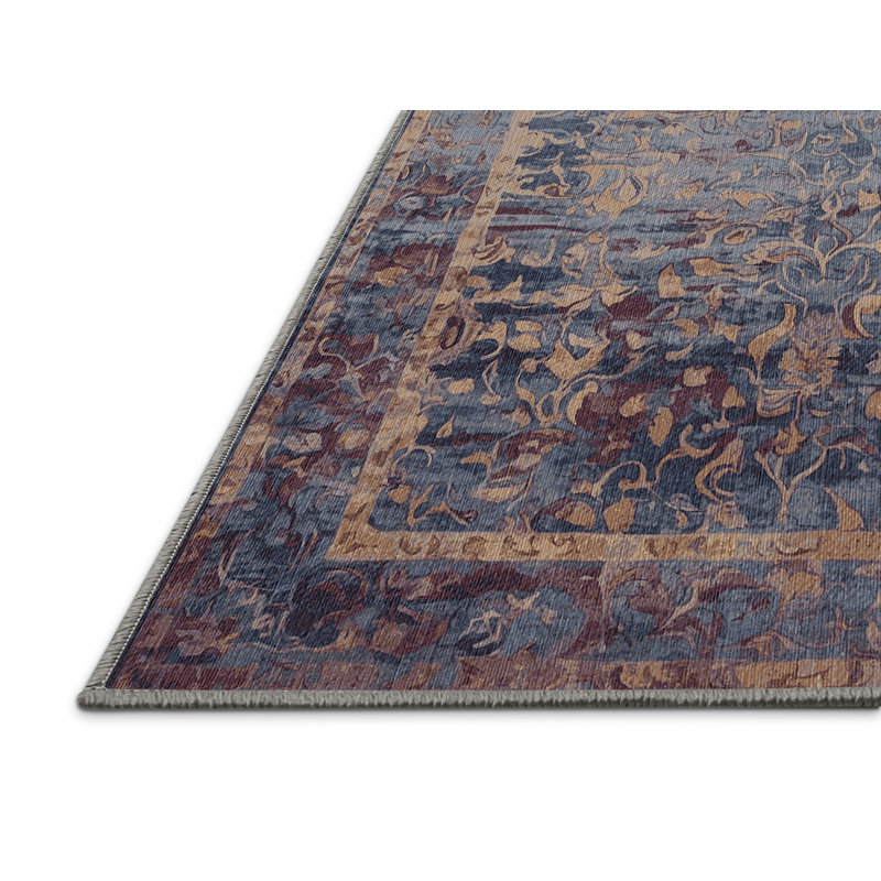 Machine Washable Gray Area Rug, Rectangle 3' x 5'