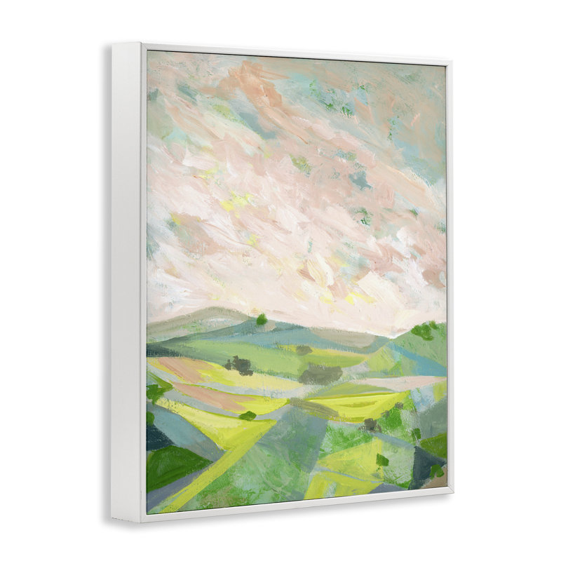 «Vibrant Green Hills Landscape», estampe numérique, design par Ashley Davis, H 14 po x l 11 po