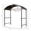 250 X 126cm Coffee Bbq Gazebo, Double Roof Smoking Shelter, Fire Retardant Waterproof Polyester Grill Canopy Awning