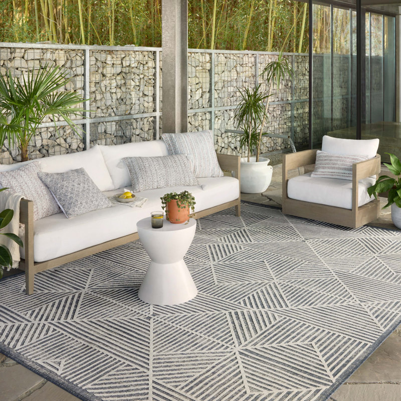 Geometric Indoor / Outdoor Rug, Rectangle 11'6" x 15'