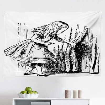 Ambesonne Alice In Wonderland Tapestry, Black And White Alice Looking Through Curtains Hidden Door Adventure, Fabric Wall Hanging Decor For Bedroom Li -  East Urban Home, C852363E863C4588A1595E175A0A166D