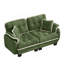 Canapé en chenille avec repose-pieds mobile et garniture pompon-499483365