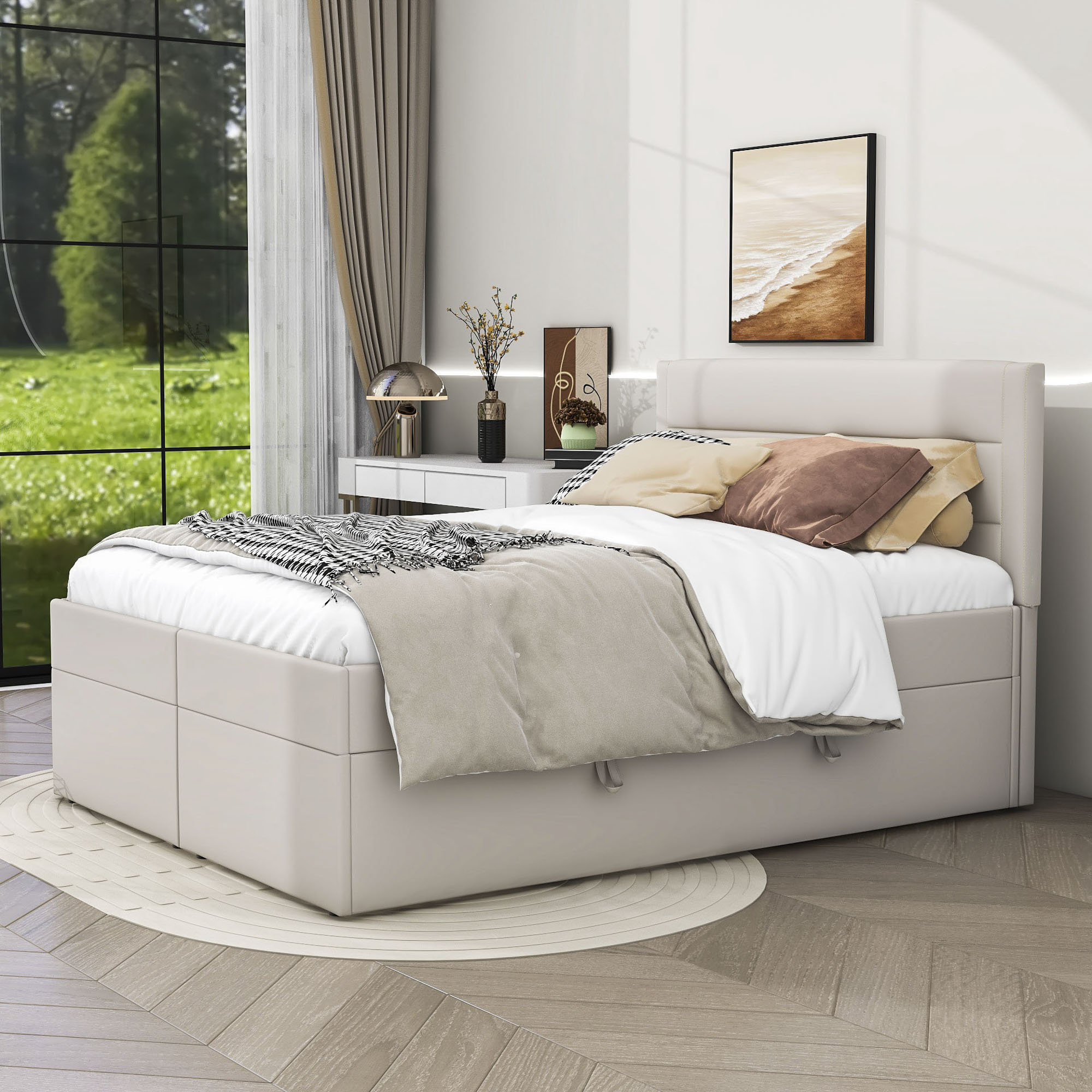 Latitude Run® Upholstered Platform Bed With Storage Underneath Wayfair