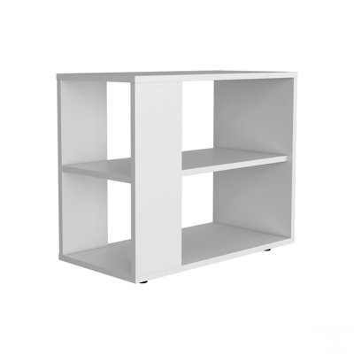 Side Table In Melamine With Open Storage