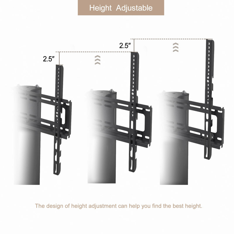 Hauteur et angle de plancher réglable en métal avec cadre en verre trempé multifonctionnel avec roues verrouillables Meuble télé mobile, support pour écran ACL / plasma 2 tablettes en verre trempé pour plusieurs appareils multimédia