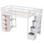 Lit mezzanine simple avec tiroirs et tiroirs de rangement, lit mezzanine en bois avec tablettes-1943025897