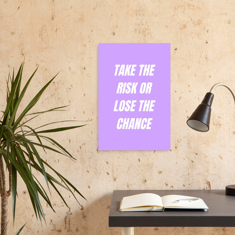 «Take The Ris Quote», impression d'art moderne minimaliste abstrait lavande, 24" H x 16" W