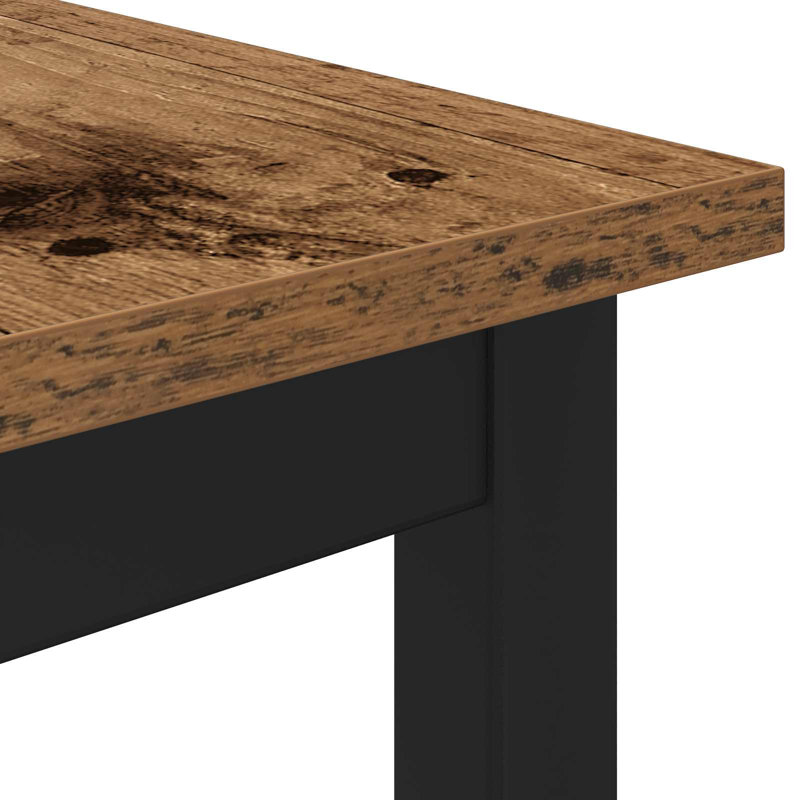 Metal Base Dining Table, Old Wood