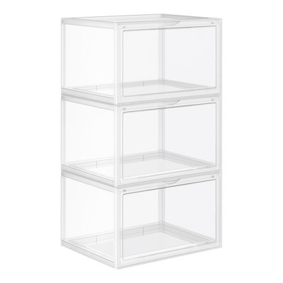3 Pair Stackable Shoe Storage Box