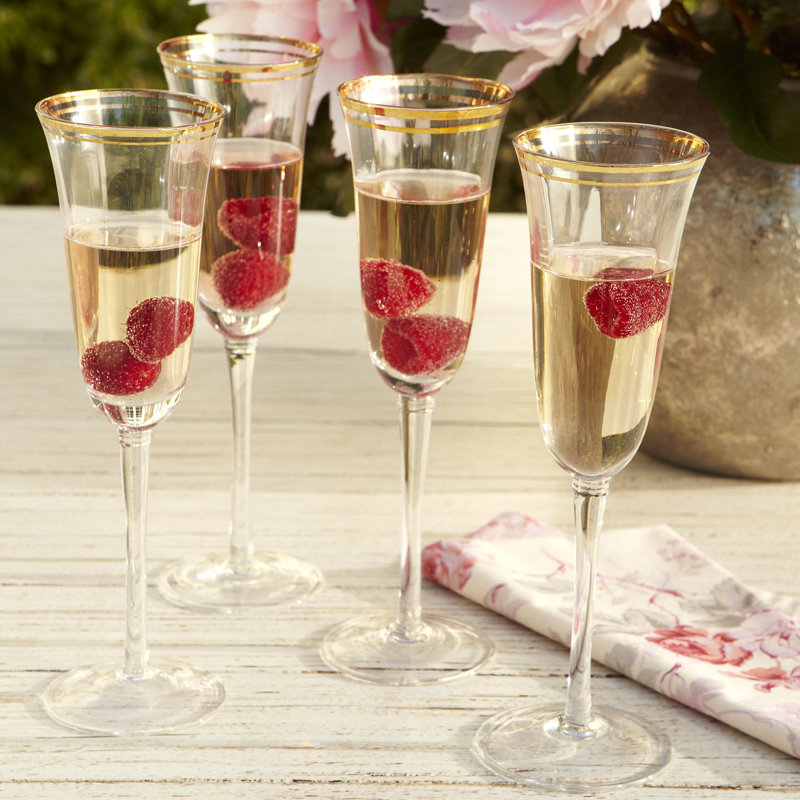 Isalei 5.5oz. Crystal Flute Set, Gold