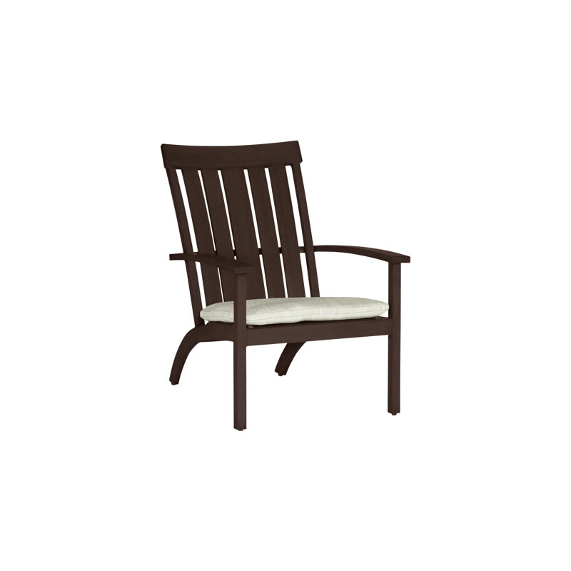Club Aluminum Adirondack Chair - Mahogany, Mahogany, Rollo Cream, No Welt
