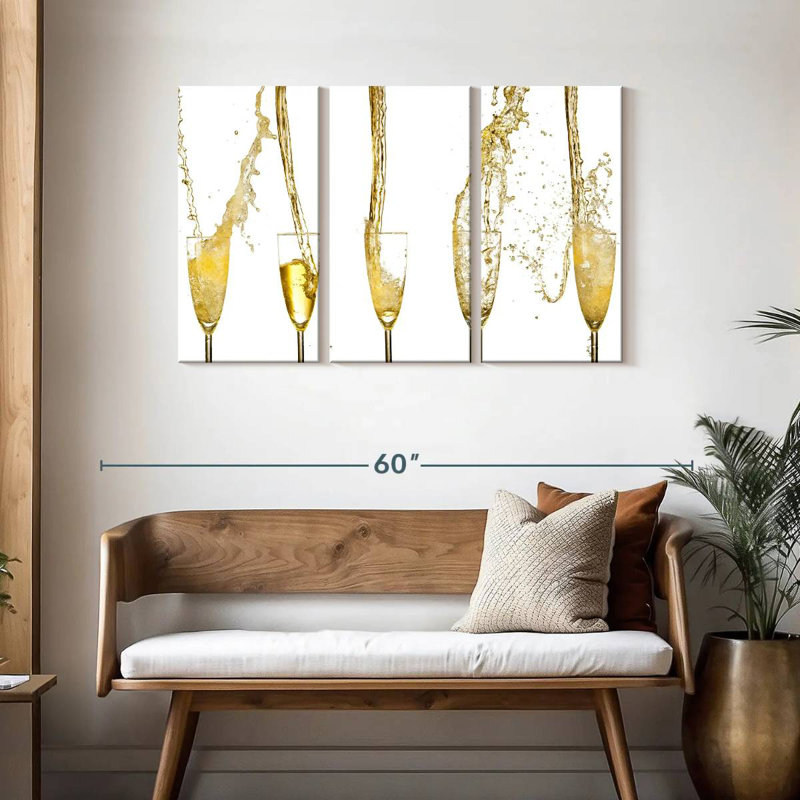Yarlin Champagne Streams, 28" H x 45" W