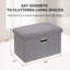 Banc de rangement avec repose-pieds de 19 pouces gris avec couvercle - repose-pieds rembourré avec rangement caché pour salon, chambre à coucher, vestibule, dortoir, petit appartement-1298501792