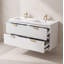 Ensemble de meuble-lavabo double mural 48 po avec deux lavabos en céramique et 4 tiroirs, 48 po, blanc - peu encombrant pour les petites salles de bain