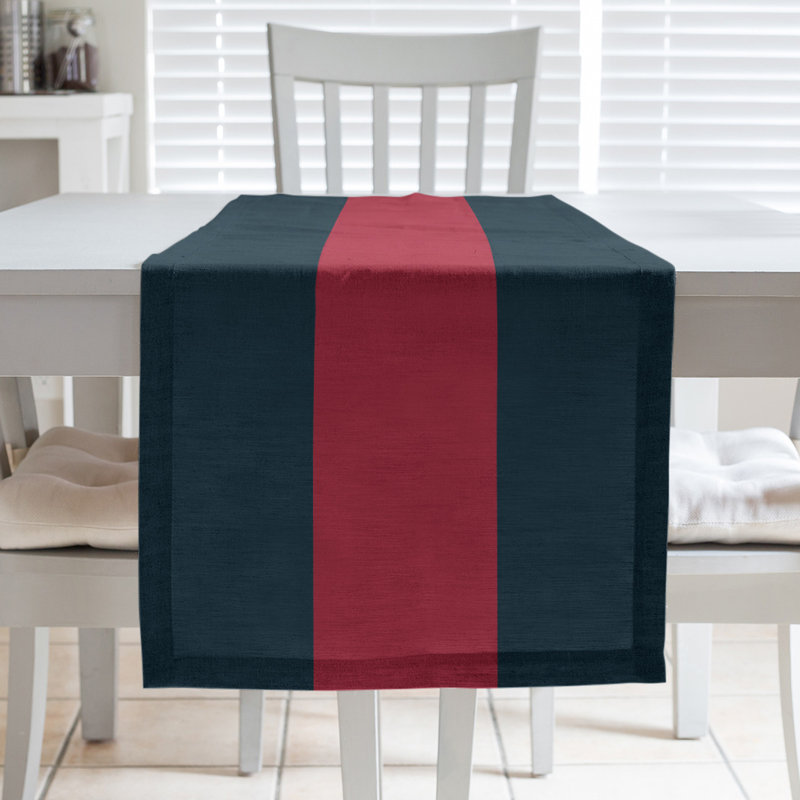 New Orleans Football Stripes Table Runner, 72" x 16", Polyester, Houston Throwback Football Black/Red
