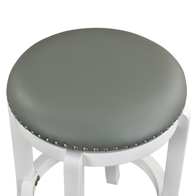 Tabouret de bar et de comptoir pivotant Ameil, Tabouret de comptoir (assise de 24 po de hauteur), Blanc