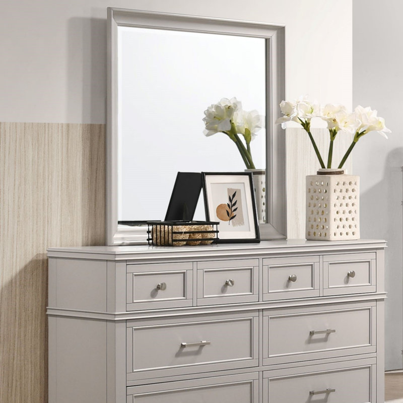 Élégante commode à 6 tiroirs grise avec des peupliers massifs, de la quincaillerie personnalisée et un design transitionnel pour les chambres modernes