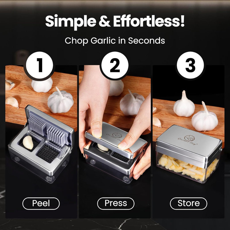 Gourmet Easy Stainless Steel Garlic Press