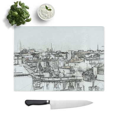 Tempered Glass Rooftops in Barcelona Spain Chopping Board